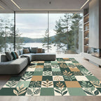 Geometric Botanical Field Rug