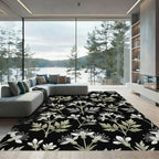 White Delicate Floral Serene Botanical Rug