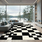Monochromatic Checkerboard Abstract Squares Rug