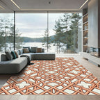 Copper Lattice Quatrefoil Geometric Weave Rug