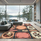 Vintage Country Floral Landscape Rug
