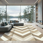 Earthy Tone Chevron Stripe Rug
