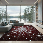 Crimson Starburst Dot Explosion Rug
