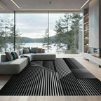 Monochromatic Modern Stripe Architecture Rug