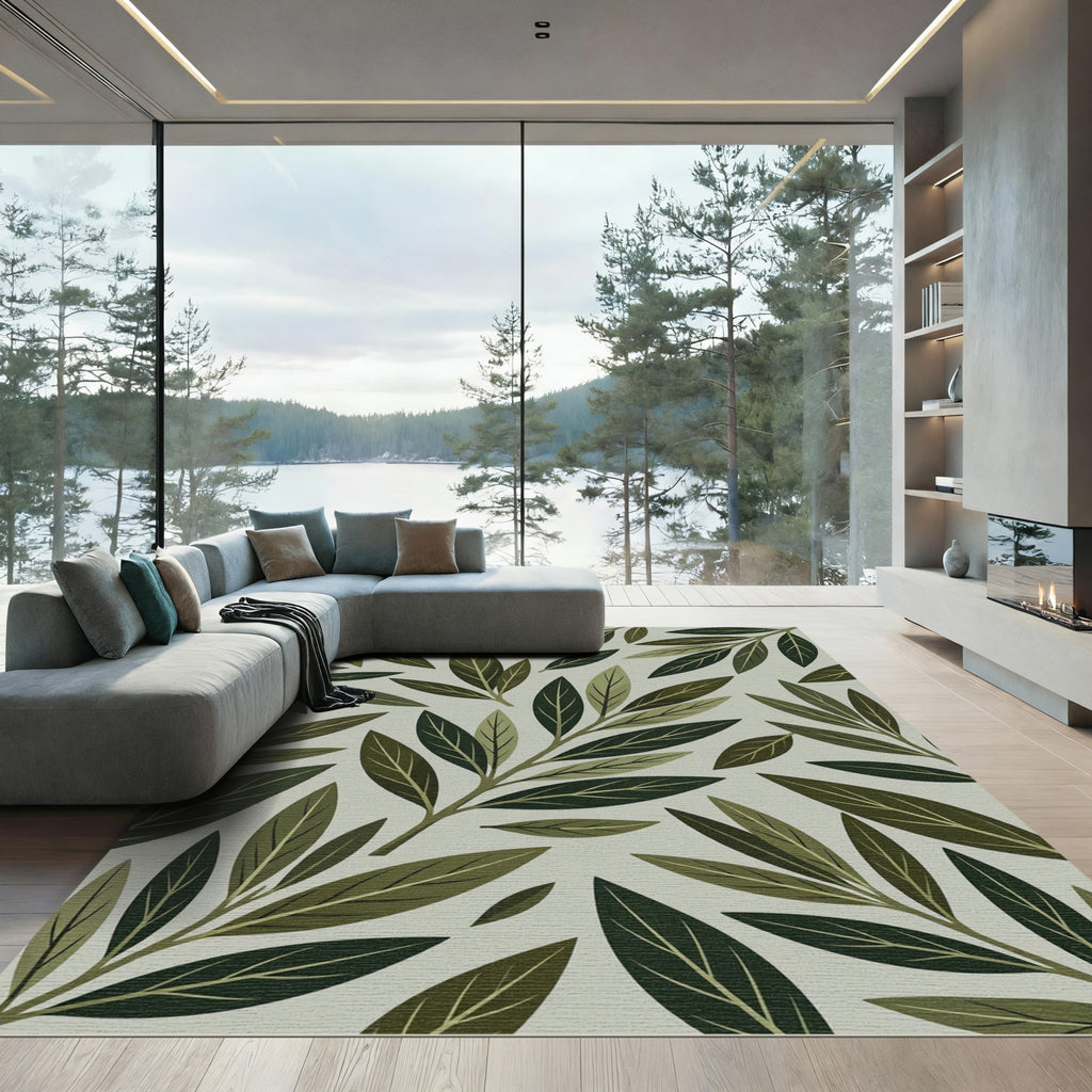 Olive Branch Foliage Arrangement Rug