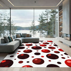 Crimson Red Orb Scatter Rug