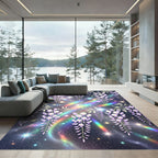 Ethereal Wisteria Galaxy Floral Nebula Rug