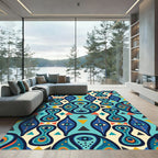 Turquoise Mystical Eye Geometric Abstract Rug