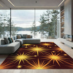 Golden Yellow Starburst Explosion Rug