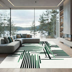 Emerald Green Linear Composition Rug