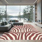 Bold Crimson Zebra Stripe Rug