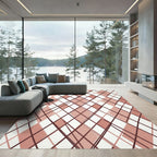Sophisticated Dusty Rose Argyle Geometric Rug