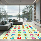 Colorful Alphabet Letters Repeating Pattern Rug