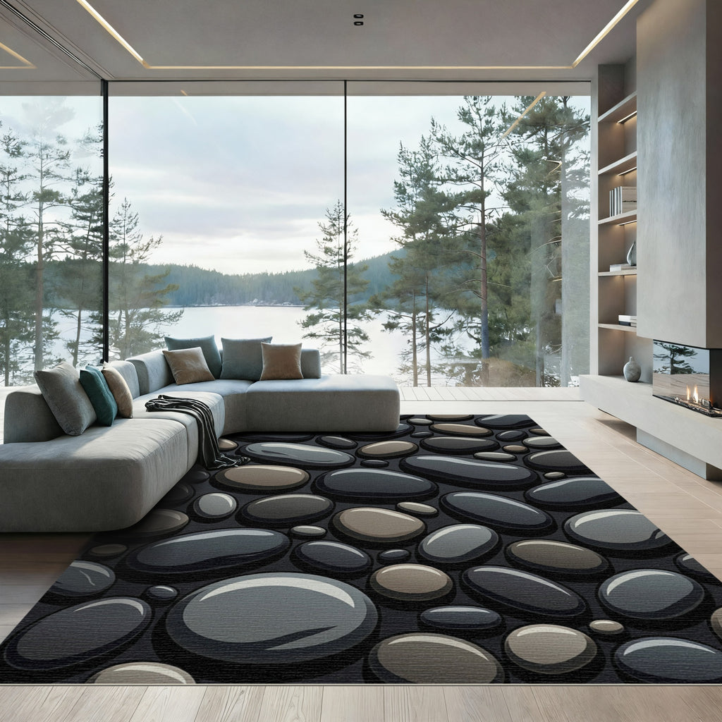 Smooth River Stone Texture Rug
