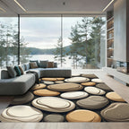 Smooth Pebble Cluster Earth Tones Rug