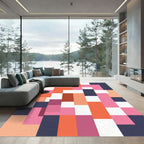 Geometric Block Color Arrangement Rug