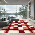 Red Checkerboard Plaid Harmony Rug