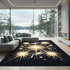 Golden Starburst Galaxy Cosmic Explosion Rug