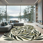 Sage Green Olive Branch Botanical Rug
