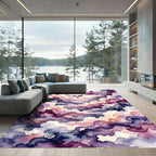 Ethereal Purple Orchid Watercolor Clouds Rug