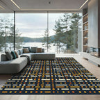 Orange White Dot Dash Array Rug