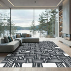 Monochromatic Woven Texture Grid Rug