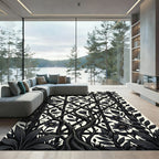Dark Botanical trellis with dramatic vines Rug