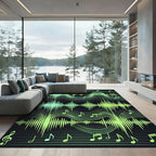 Green Musical Wave Form Rug