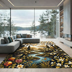 Golden Orchard River Botanical Landscape Rug