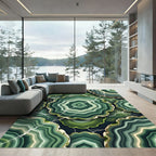 Deep Green Agate Swirl Band Rug