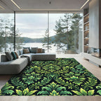 Elegant Green Floral Accents Rug