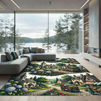 Countryside Village Hydrangea Garden Rug