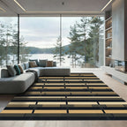 Horizontal Tan Bricks Modern Field Rug