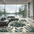 Vintage Botanical Garden Floral Rug