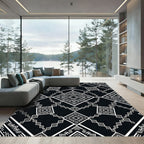 Monochrome Diamond Ethnic Geometric Rug