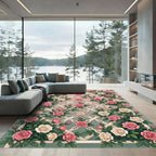 Pink Cream Rose Lattice Trellis Rug
