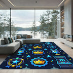 Pixel Art Celestial Gaming Trophy Icon Rug