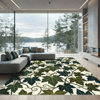 Lush Green Forest Ivy Vine Botanical Rug