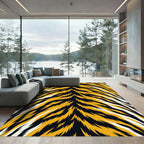 Bold Orange Tiger Stripe Abstraction Rug
