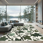 Elegant Forest Green Botanical Ivy Rug