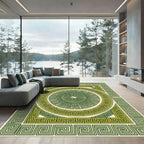 Green Golden Maze Geometric Rug