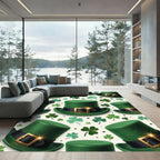 Emerald Leprechaun Hat Shamrock Clover Tile Rug