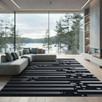 Gray Linear Abstract Composition Rug