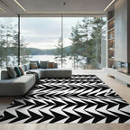 Black White Chevron Arrow Rug