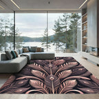 Rose Gold Feathered Fan Arrangement Rug