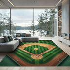 Graphic Baseball Field Diamond Turf Rug