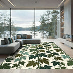 Art Nouveau Green Leaf Vine Rug