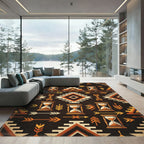 Earthy Geometric Southwest Hourglass Arrow Rug
