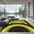 Modern Concentric Chartreuse Olive Arch Rug