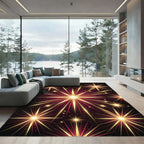 Golden Red Burst Starburst Splendor Rug